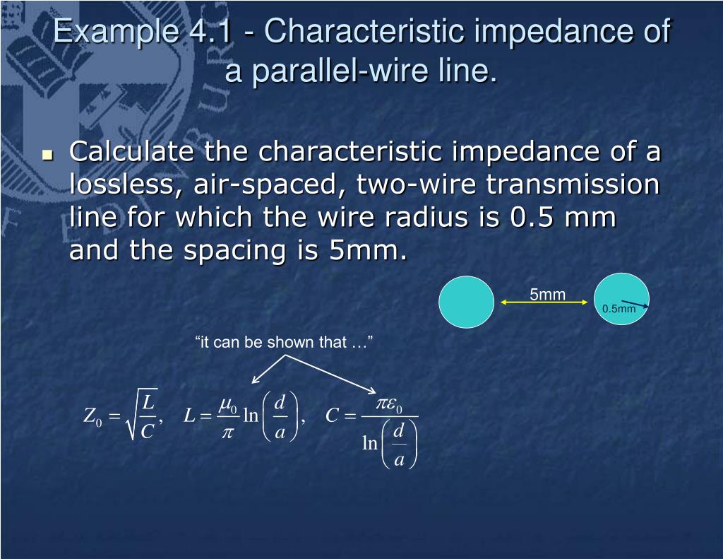 PPT Current and voltage on a transmission line Look for V=ZI