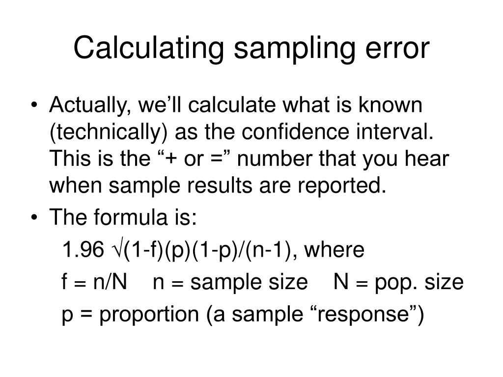 PPT Calculating sampling error PowerPoint Presentation, free download ID6560405