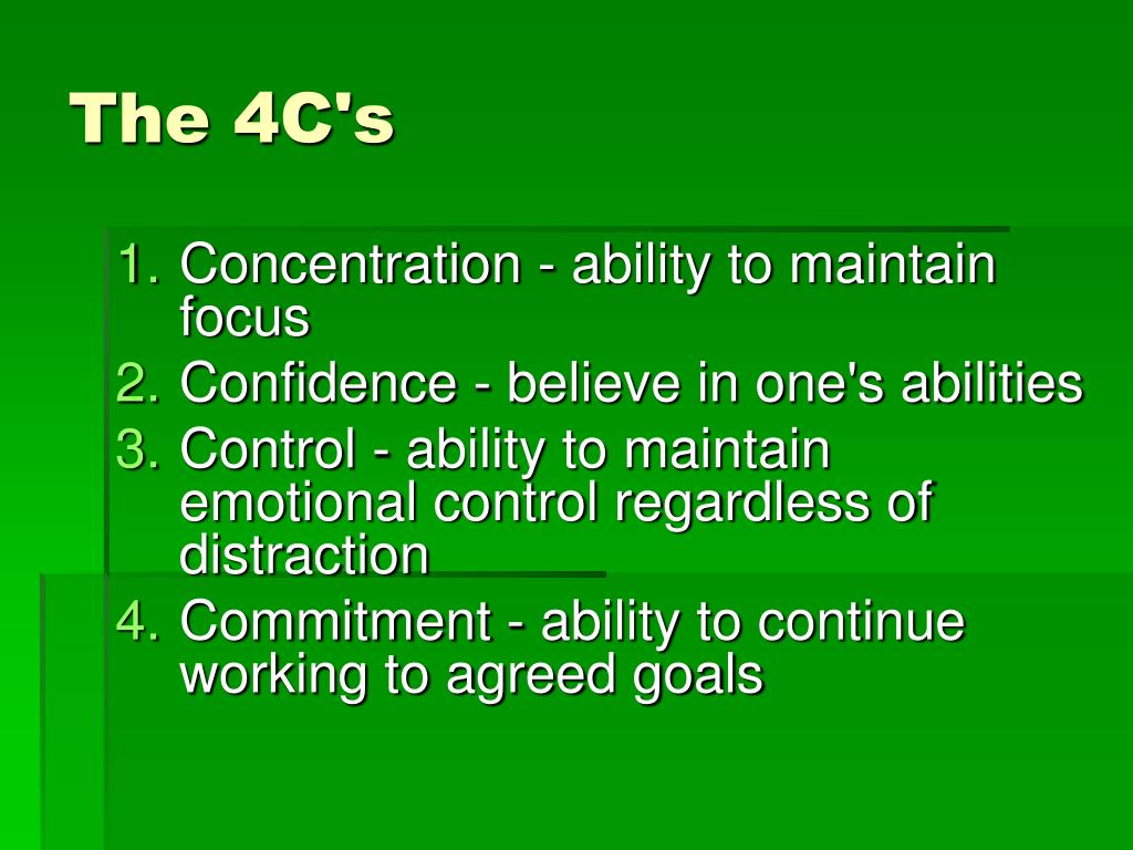 PPT The 4 C’s of Sport Psychology PowerPoint Presentation, free