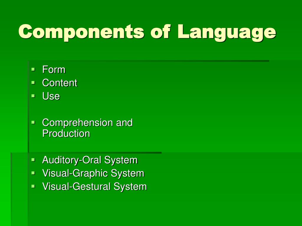 PPT Components of Language Review PowerPoint Presentation, free download ID6567702