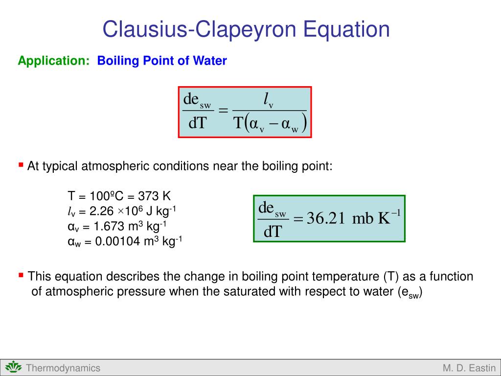 PPT ClausiusClapeyron Equation PowerPoint Presentation, free