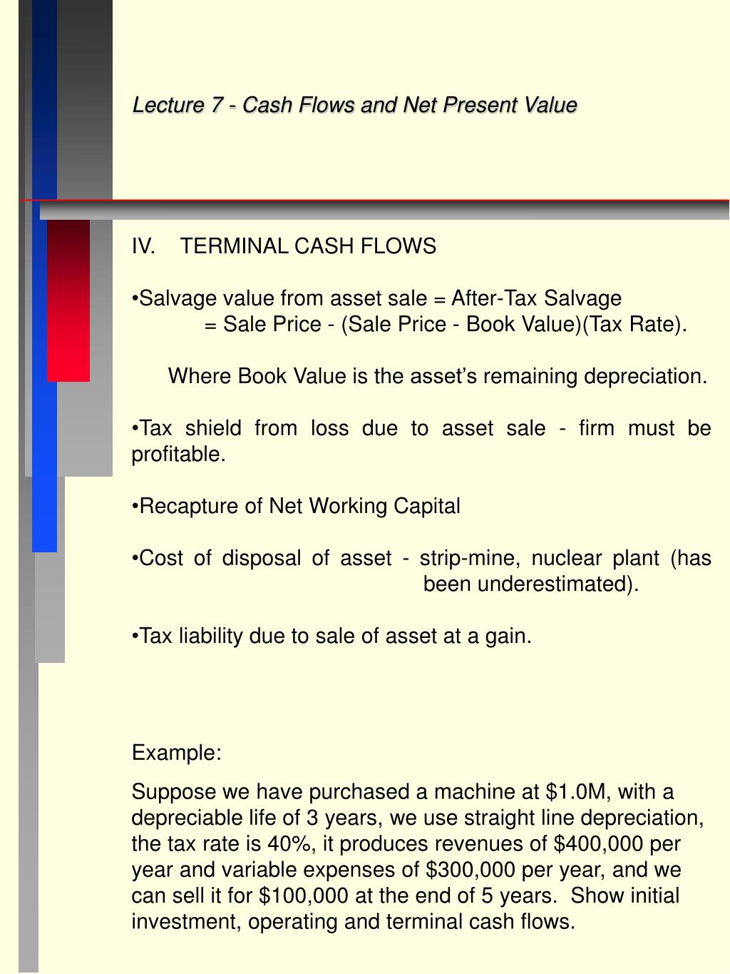 PPT Calculating Cash Flow After Tax “Cash flow before