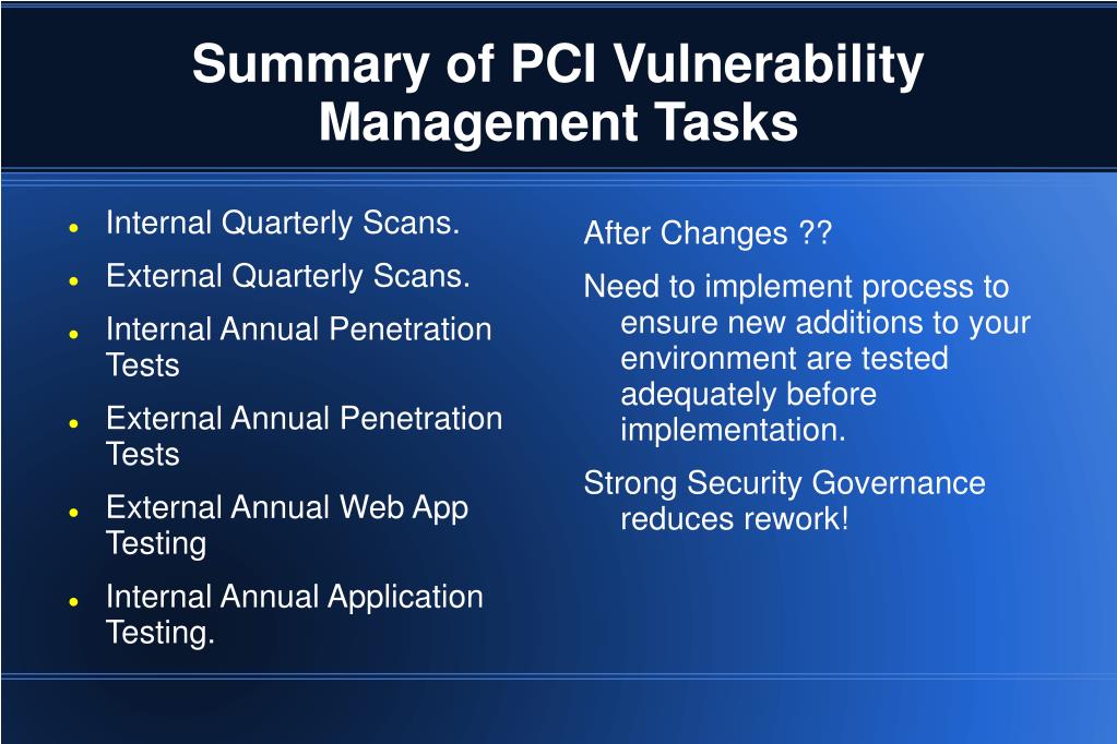 PPT Approaches to meeting the PCI Vulnerability Management and