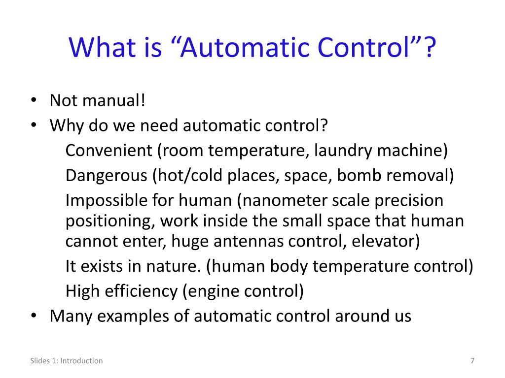 PPT Automatic Control Introduction PowerPoint Presentation, free