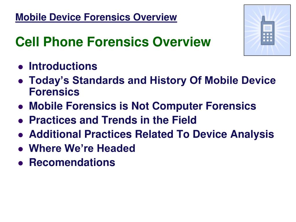 PPT Mobile Device Forensics An Overview PowerPoint Presentation, free