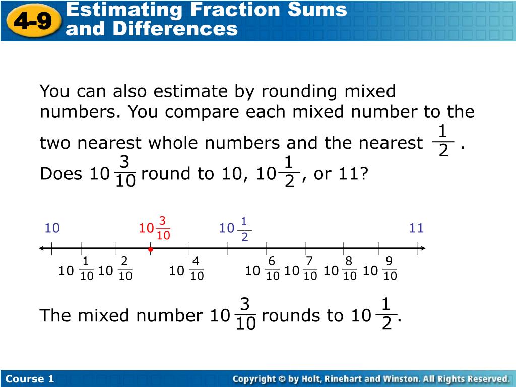 PPT Learn to estimate sums and differences of fractions and mixed