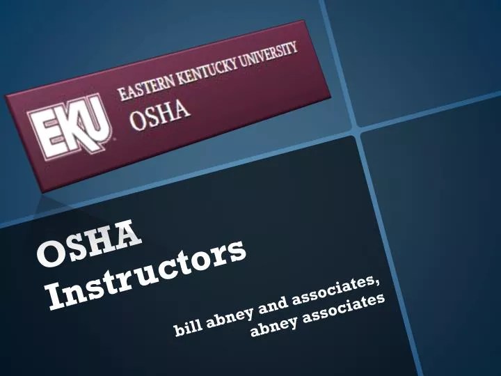 PPT OSHA Instructors PowerPoint Presentation, free download ID6580707
