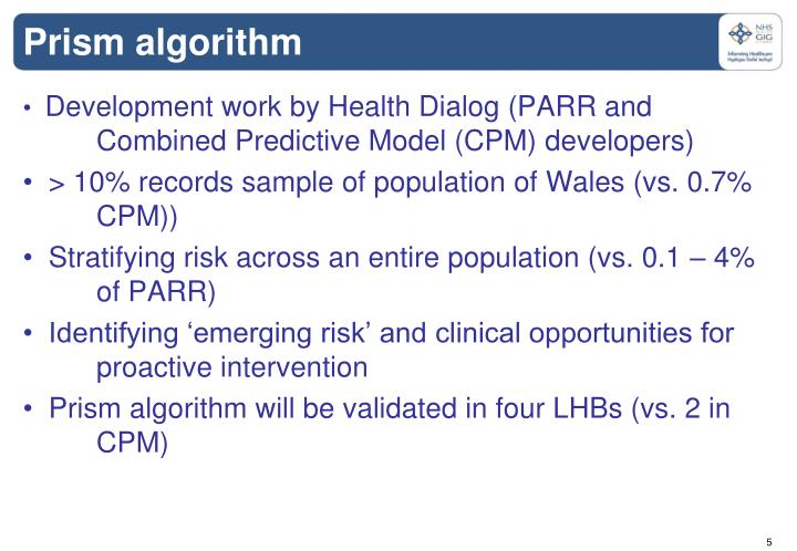 PPT PRISM Predictive Risk Stratification Model Project Leo Lewis
