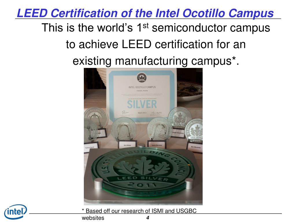 PPT Intel Ocotillo Campus LEED for Existing Buildings O&M Silver