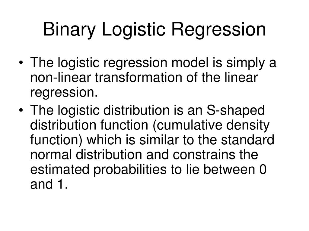 PPT Binary Logistic Regression PowerPoint Presentation, free download ID6590878