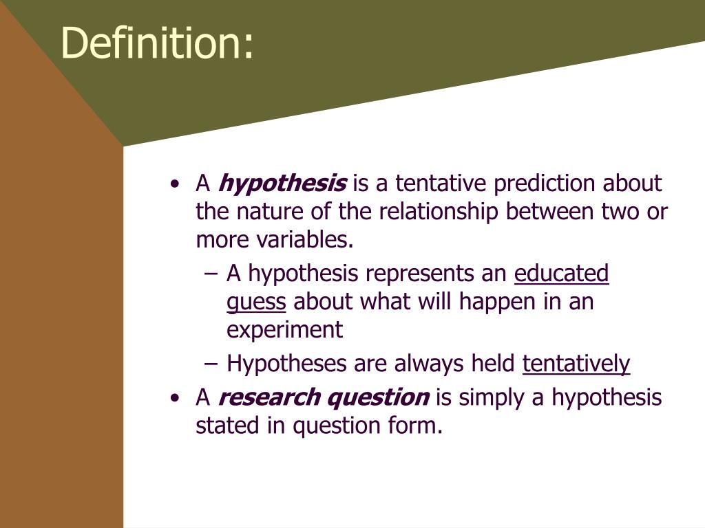 PPT Hypotheses and Research Questions PowerPoint