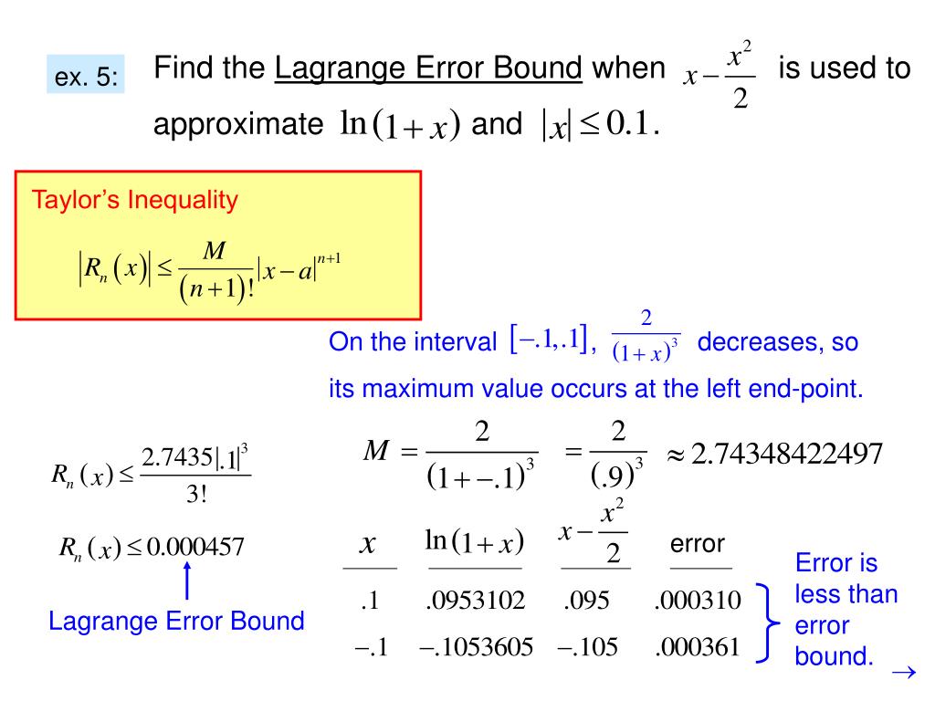 PPT Taylor’s Polynomials & LaGrange Error Review PowerPoint