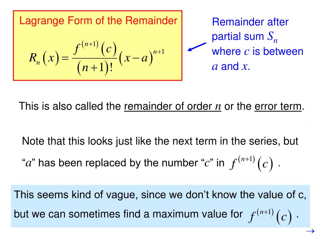 PPT Taylor’s Polynomials & LaGrange Error Review PowerPoint