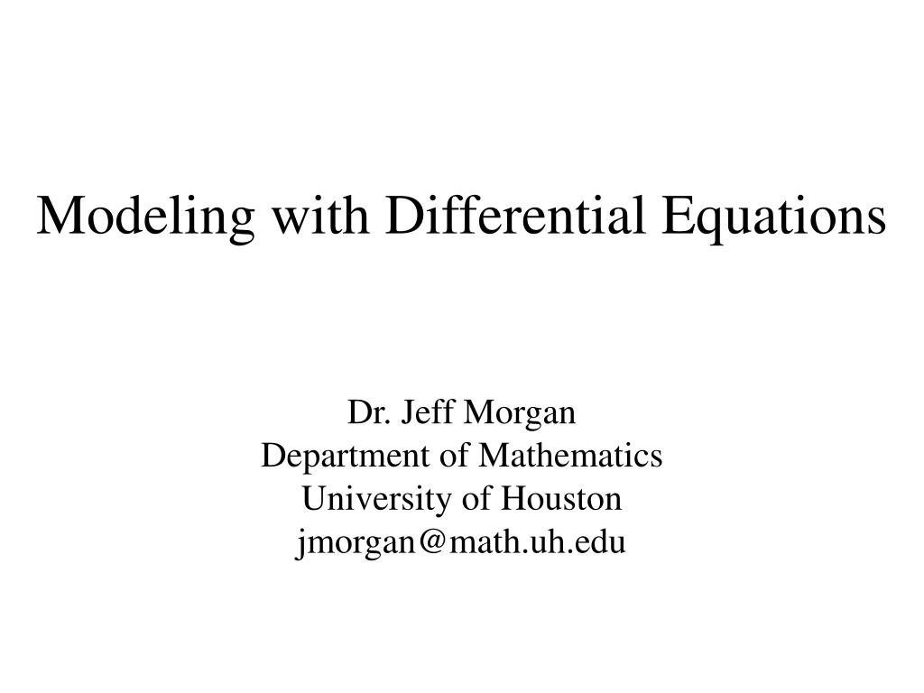 PPT Modeling with Differential Equations PowerPoint Presentation