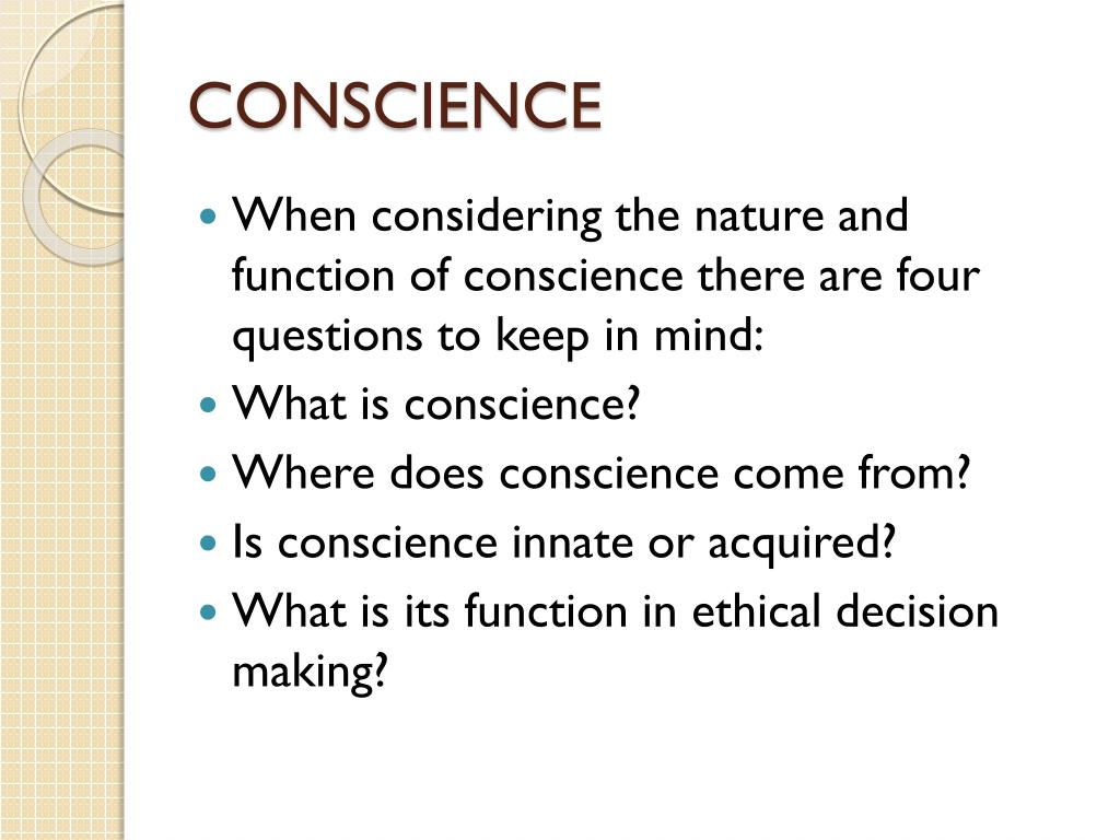 PPT CONSCIENCE PowerPoint Presentation, free download ID6598515