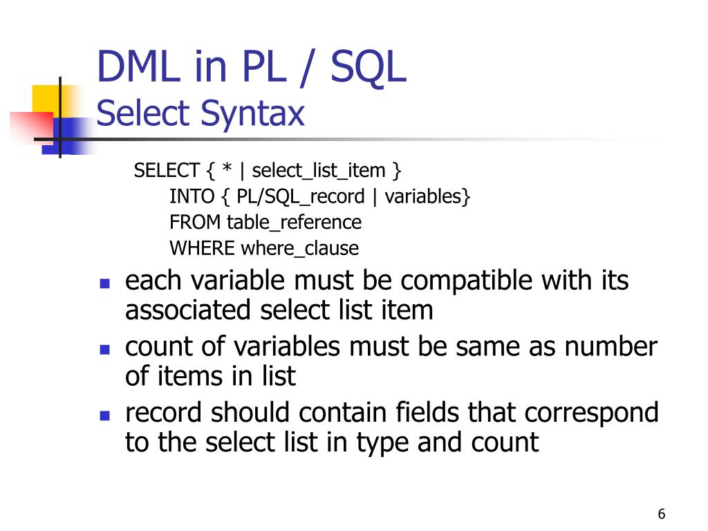 PPT SQL Within PL / SQL PowerPoint Presentation, free download ID