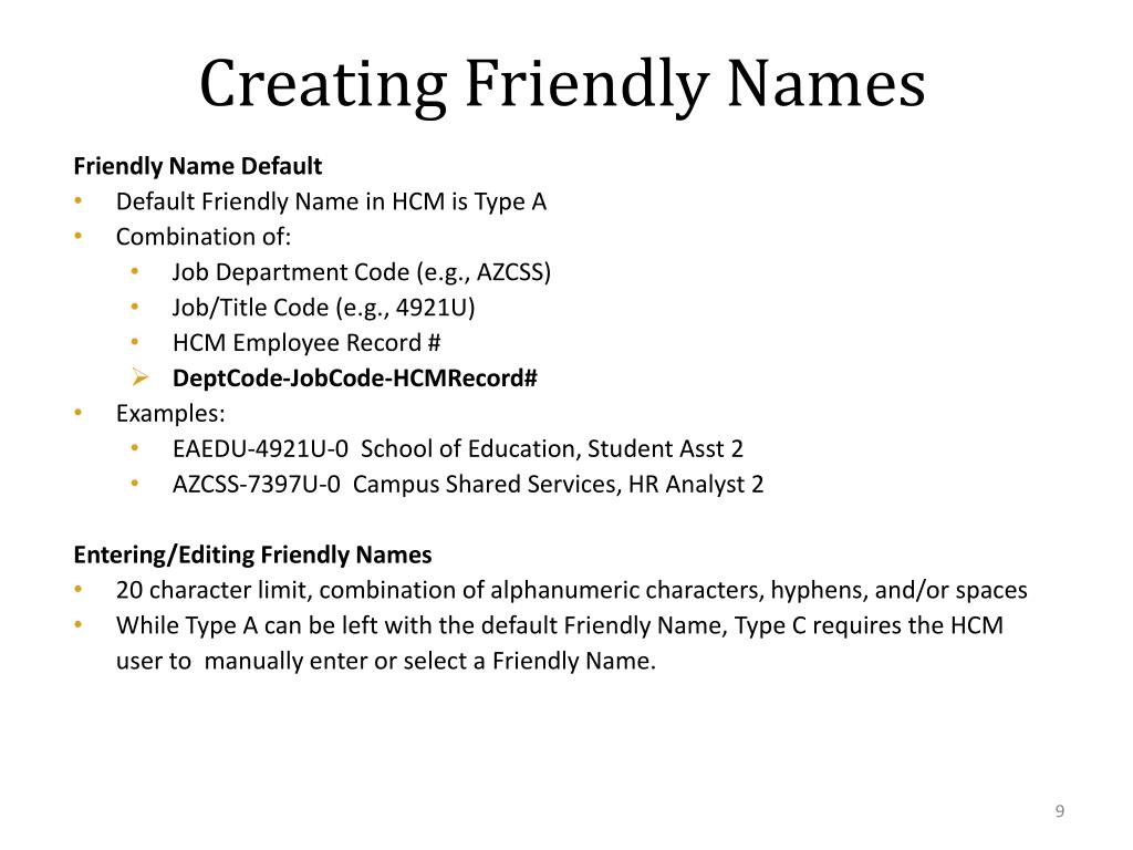 PPT Friendly Name Overview PowerPoint Presentation, free download