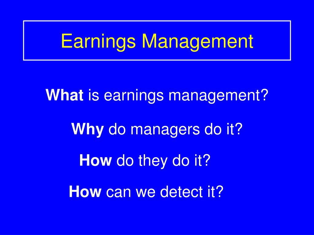 PPT Earnings Management PowerPoint Presentation, free download ID