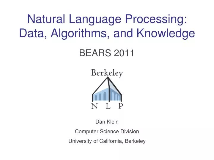 PPT Natural Language Processing Data, Algorithms, and Knowledge