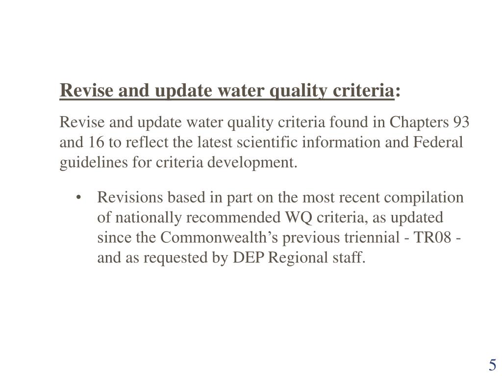PPT Triennial Review of Water Quality Standards Proposed Rulemaking