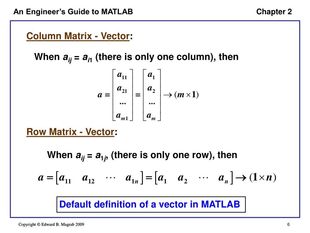 PPT AN ENGINEER’S GUIDE TO MATLAB 3rd Edition CHAPTER 2 VECTORS and