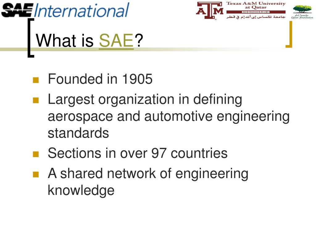 PPT Society of Automotive Engineers (SAE) PowerPoint Presentation