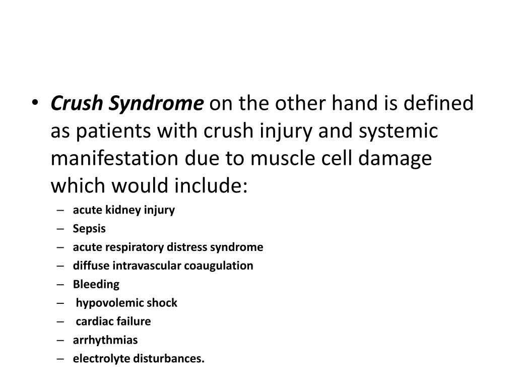 Crushing Injury Symptoms at Angela Berry blog