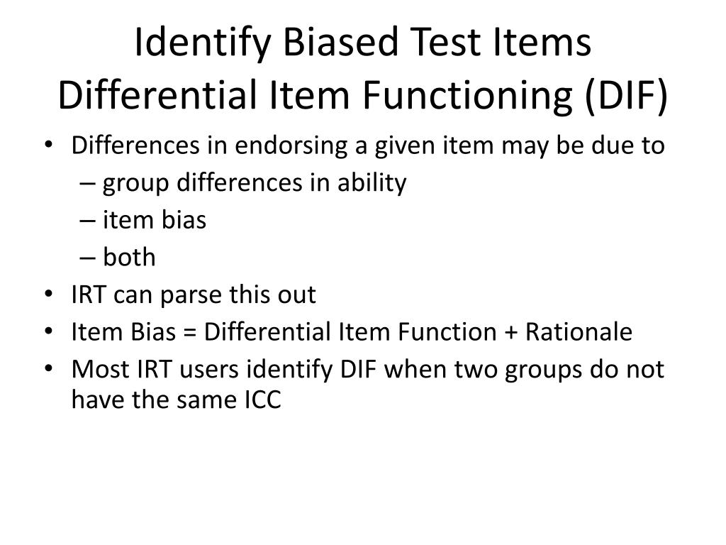 PPT Differential Item Functioning PowerPoint Presentation, free