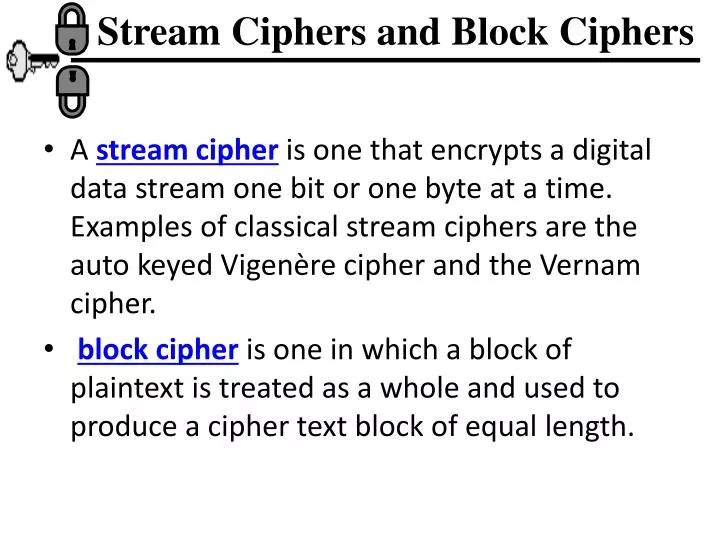 PPT Stream Ciphers and Block Ciphers PowerPoint Presentation ID6622491