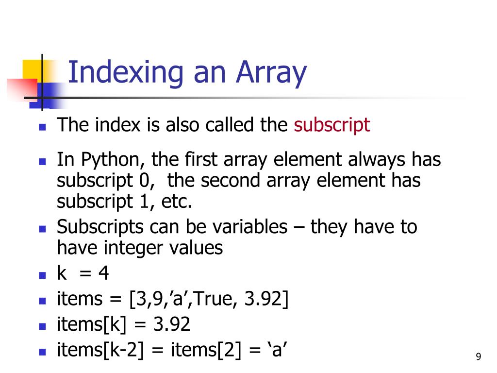 PPT Arrays (Lists) in Python PowerPoint Presentation, free download