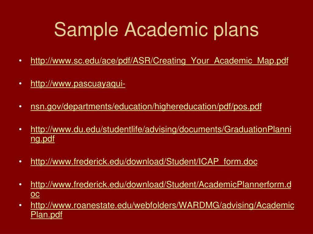 PPT Creating an Academic Plan PowerPoint Presentation, free download