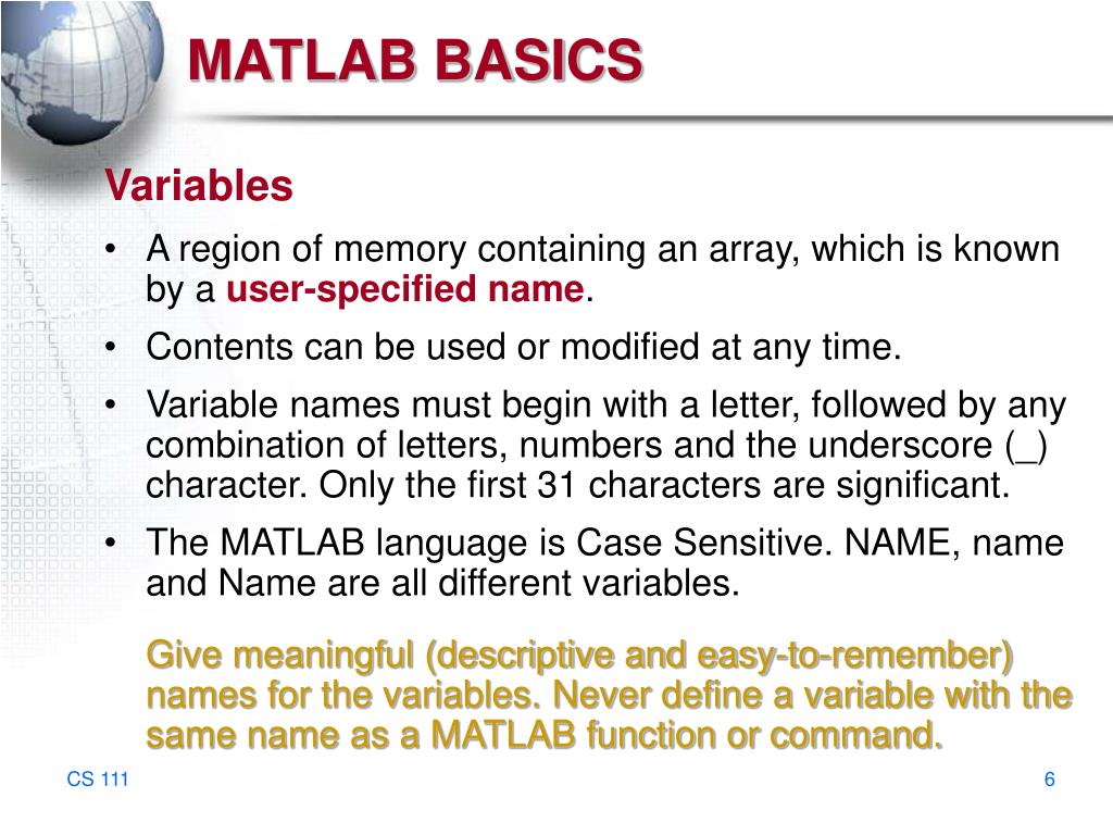 PPT MATLAB Basics PowerPoint Presentation, free download ID6625444