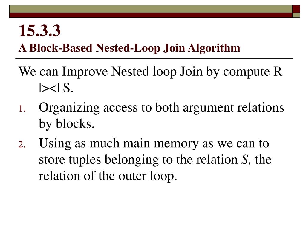 PPT Nested Loops Joins PowerPoint Presentation, free download ID