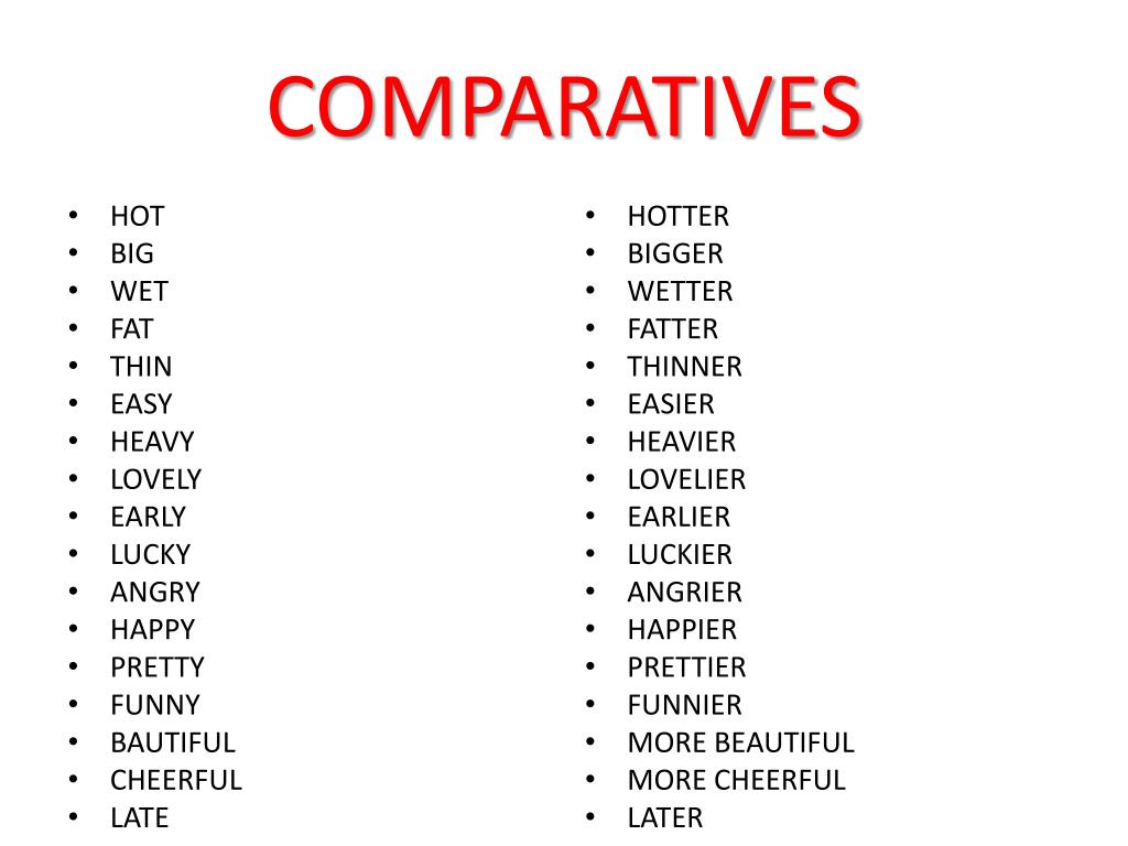 PPT COMPARATIVES PowerPoint Presentation, free download ID6632893