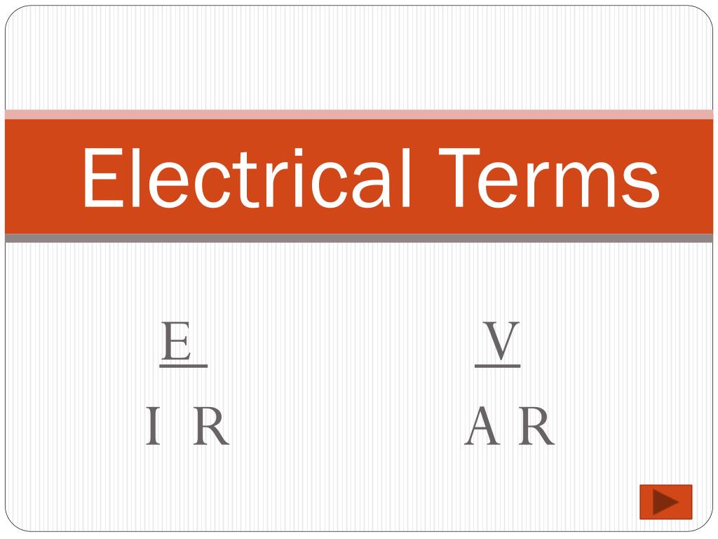 PPT Electrical Terms PowerPoint Presentation, free download ID6633103