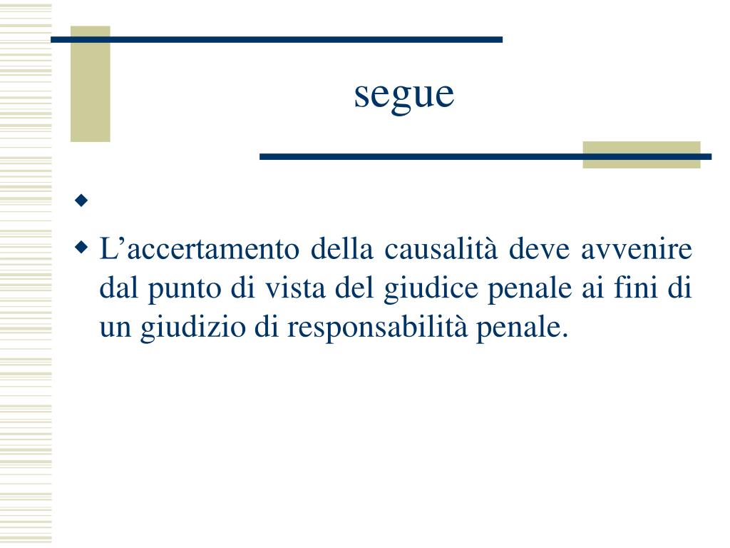 PPT Il nesso di causalità PowerPoint Presentation, free download ID