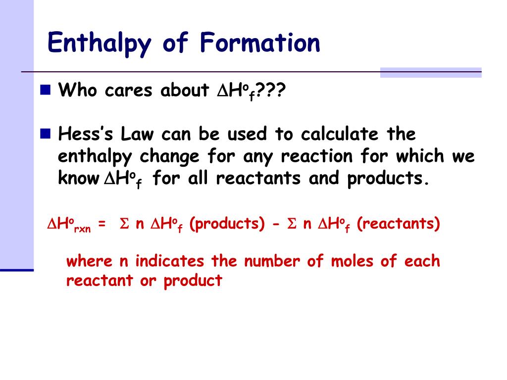 PPT Enthalpy of Formation PowerPoint Presentation, free