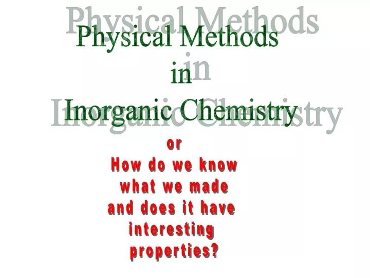 PPT Physical Methods in Chemistry PowerPoint
