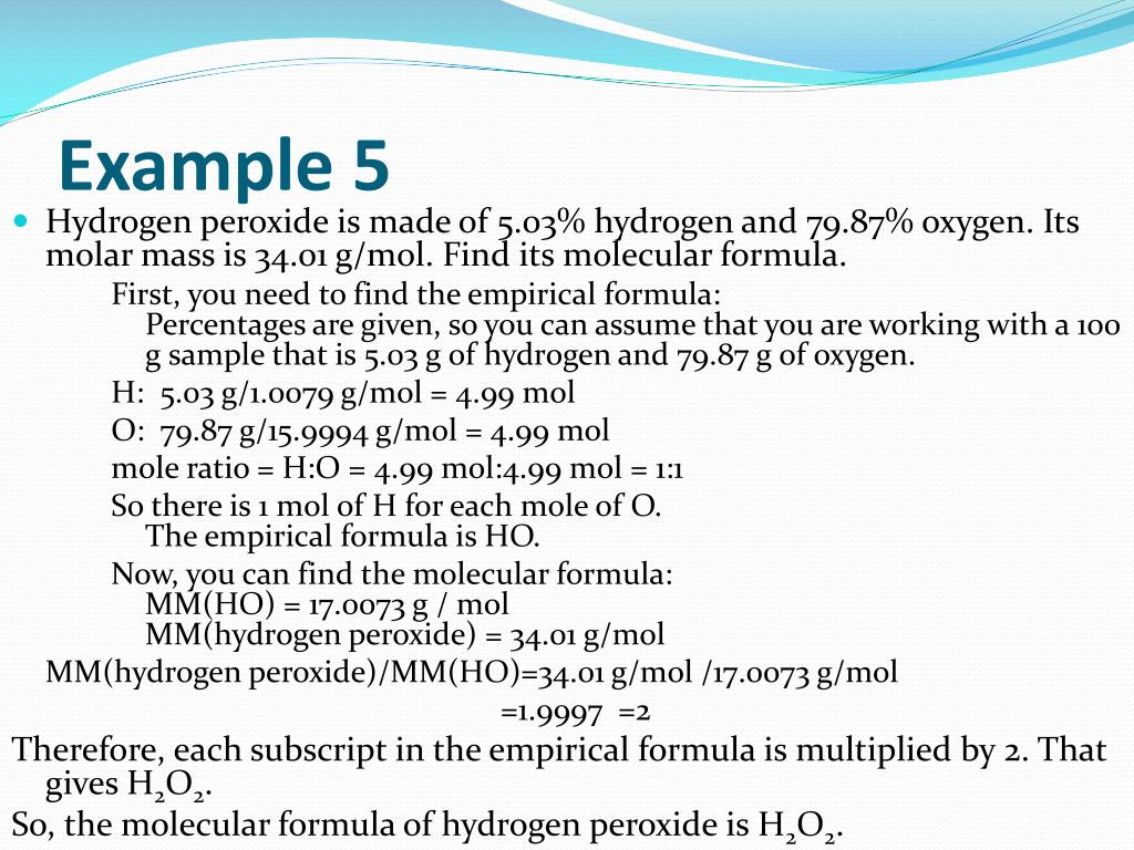 PPT Empirical and Molecular Formulas PowerPoint Presentation, free