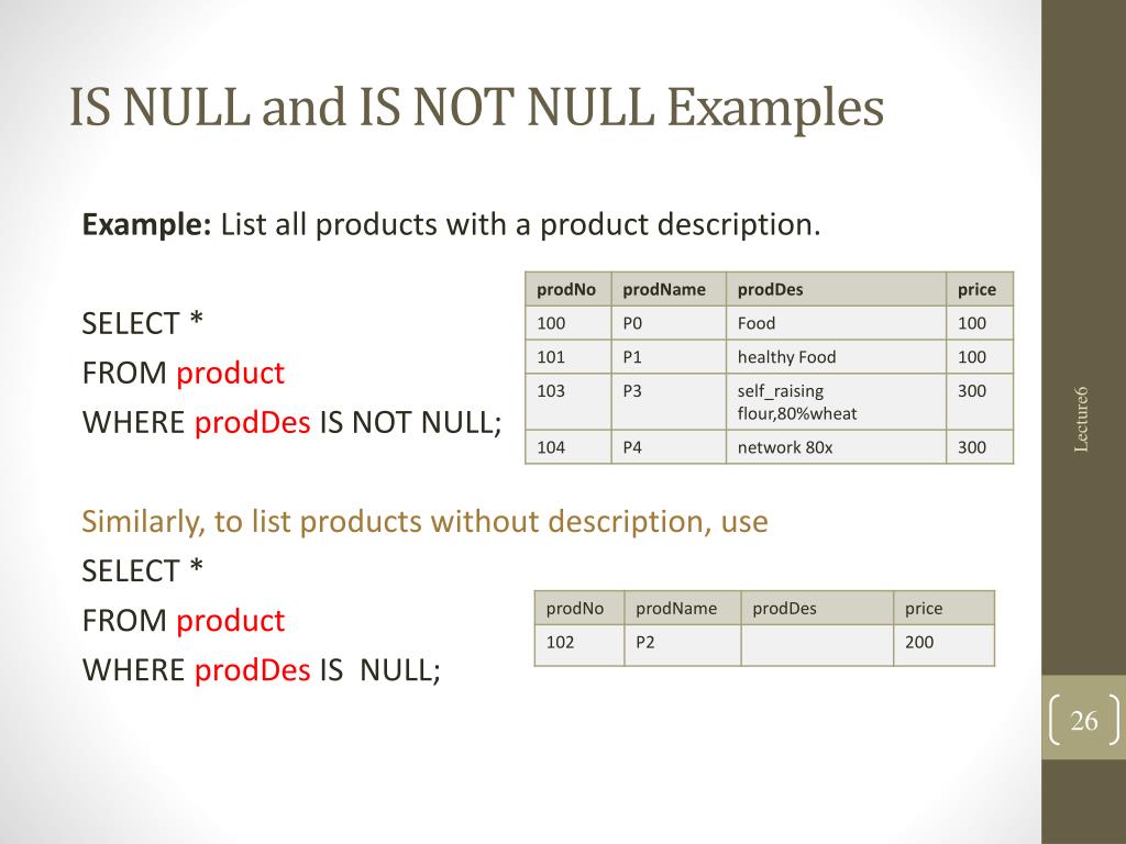 PPT Lecture6Data Manipulation in SQL , Simple SQL queries PowerPoint