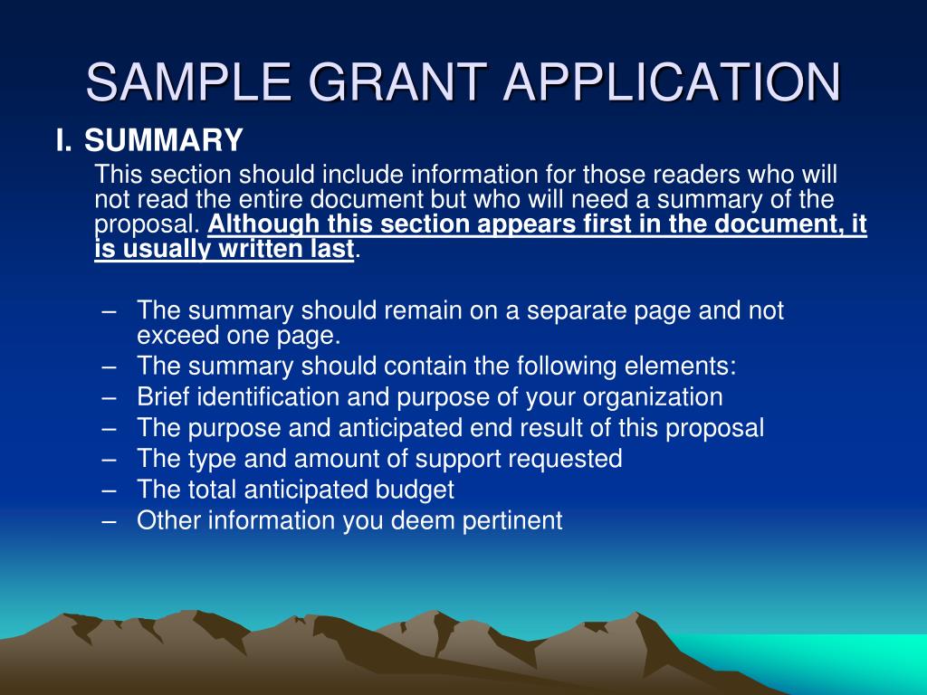 PPT SAMPLE GRANT APPLICATION PowerPoint Presentation, free download