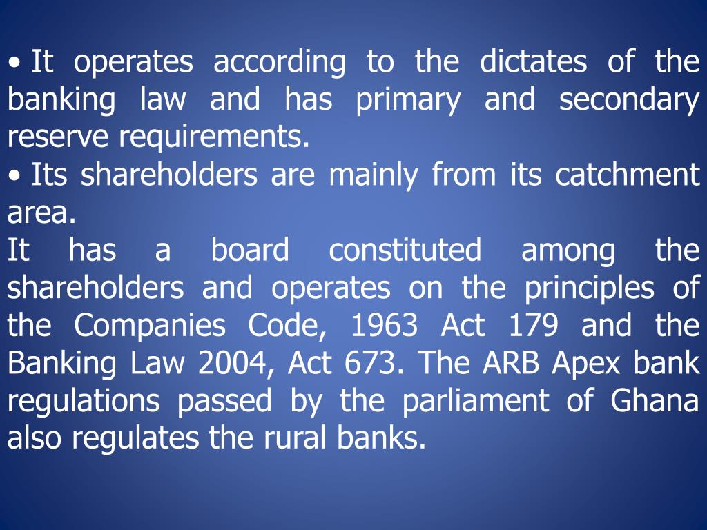 PPT INTRODUCING RURAL BANKING TO AFRICA Richard Mettle Ado Head