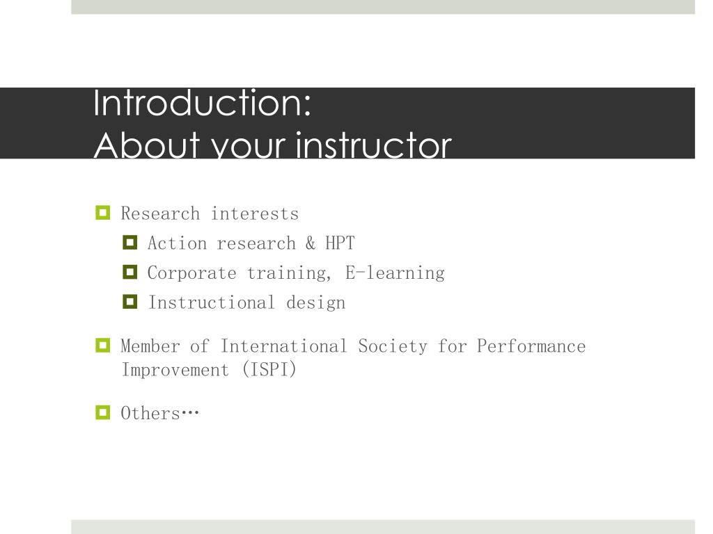 PPT Course Introduction PowerPoint Presentation, free download ID