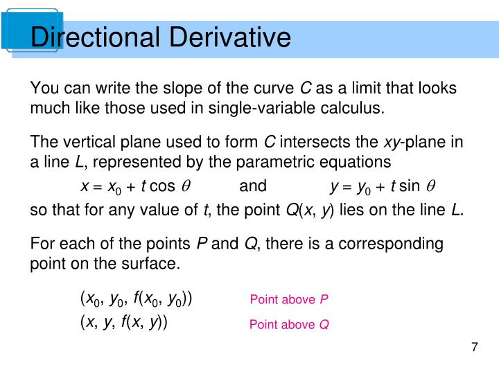PPT Directional Derivatives and Gradients PowerPoint Presentation