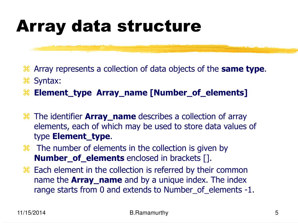 PPT Array Data Structure Chapter 6 PowerPoint Presentation, free