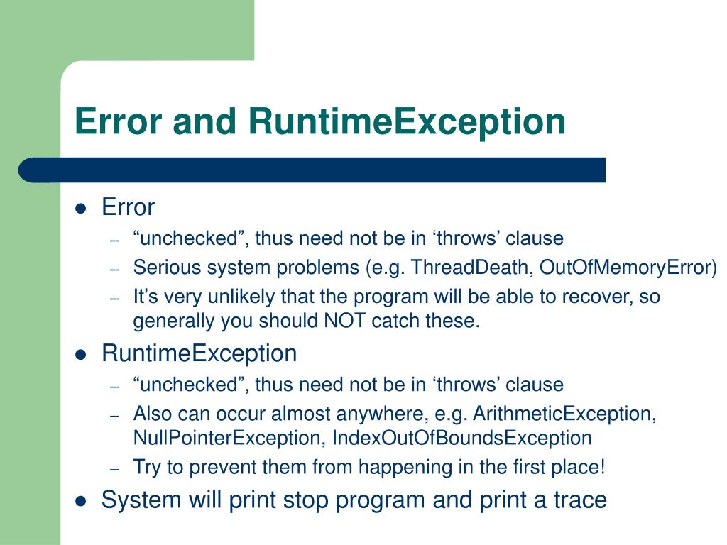 PPT Exceptions in Java PowerPoint Presentation, free download ID6664898