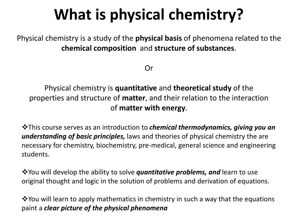 PPT TRT 401 PHYSICAL CHEMISTRY PowerPoint Presentation, free download