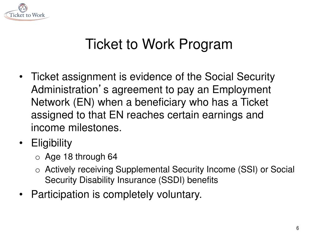 PPT Ticket to Work Program PowerPoint Presentation, free download