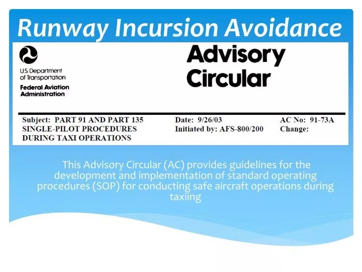 PPT Runway Incursion Avoidance PowerPoint Presentation, free download ID6665881