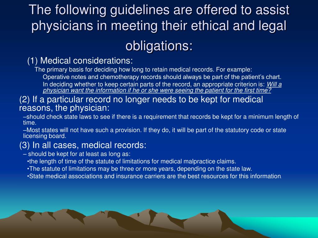 PPT Retention of Medical Records Law PowerPoint Presentation, free